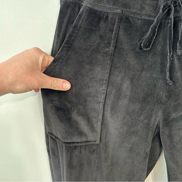 House of Harlow 1960 Black Velour Velvet Joggers Sweatpants Women’s Size Small - Picture 2 of 6
